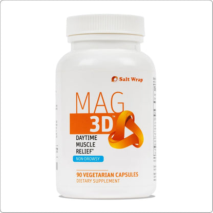 SaltWrap Mag 3D Daytime Non-Drowsy Leg Cramp & Muscle Relief, 90 Caps | Made in USA GMP Facility, Alpha Lipoic Acid with Turmeric Curcumin C3 and BioPerine for Nerve Health and Circulation