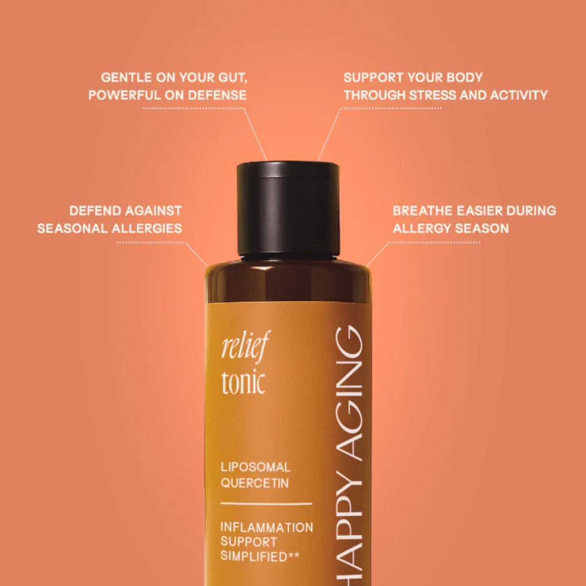 Happy Aging Vitality Trio – Longevity Shot + Calm Tonic + Relief Tonic | Energy, Recovery & Immune Support | NAD+ + Magnesium + Quercetin | 3 Units