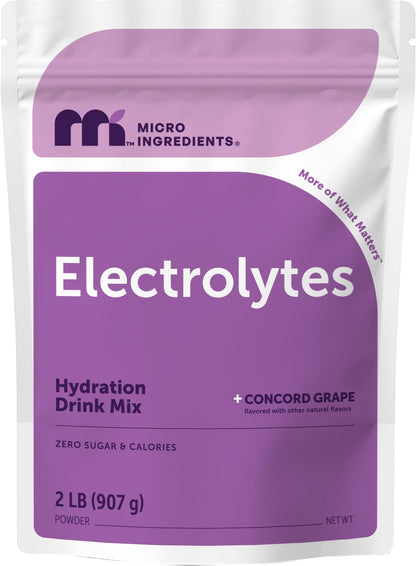 Micro Ingredients Electrolytes Powder, Sugar-Free Lemon Raspberry | 1,000 mg Potassium Per Serving. 139 Servings, 2 lb Bulk Supply, Hydration Drink Mix Powder. 0 Calorie, Keto Friendly. Non-GMO