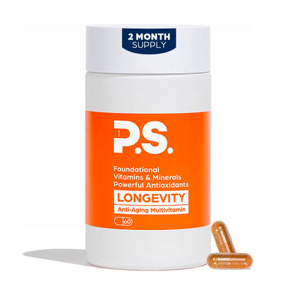 PS Longevity Supplements - Methylated Multivitamin for Men and Women with B Vitamins, Nicotinamide Riboside, CoQ10, Resveratrol, ALA - Antioxidant Defense