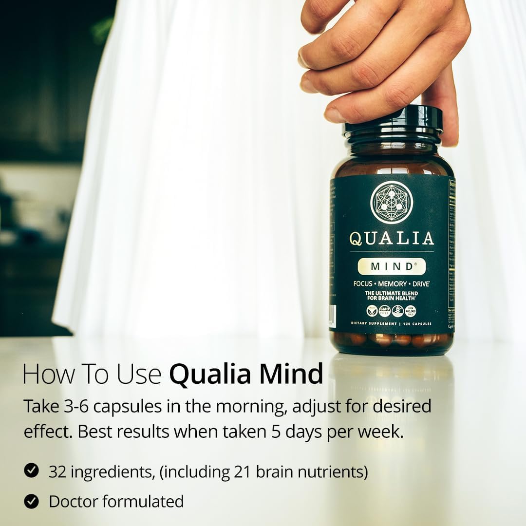 Qualia Mind | The Ultimate Blend for Brain Health* | Doctor-Formulated Nootropic to Fuel Focus & Concentration* | Supports Long Term Brain Health| Maintain Drive & Productivity