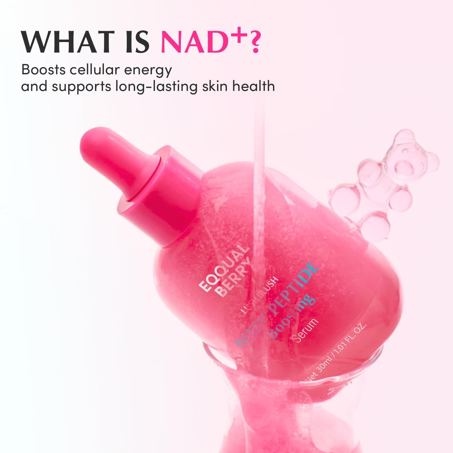EQQUALBERRY NAD+ Peptide Boosting Serum Double Pack | 14 Peptide Serum for Face, Neck & Body | Niacinamide 2% & Vegan Collagen for Anti-Aging, Firming&Lifting | Korean Skincare, 1.01 fl oz (Pack of 2)