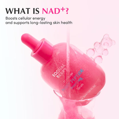 EQQUALBERRY NAD+ Peptide Boosting Serum Double Pack | 14 Peptide Serum for Face, Neck & Body | Niacinamide 2% & Vegan Collagen for Anti-Aging, Firming&Lifting | Korean Skincare, 1.01 fl oz (Pack of 2)