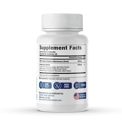 Milk Thistle Liver Detox Complex – Clinical-Grade Liver Support Supplement with Turmeric, Dandelion, Beet, Picrorhiza, Black Pepper – Phase I & II Detox