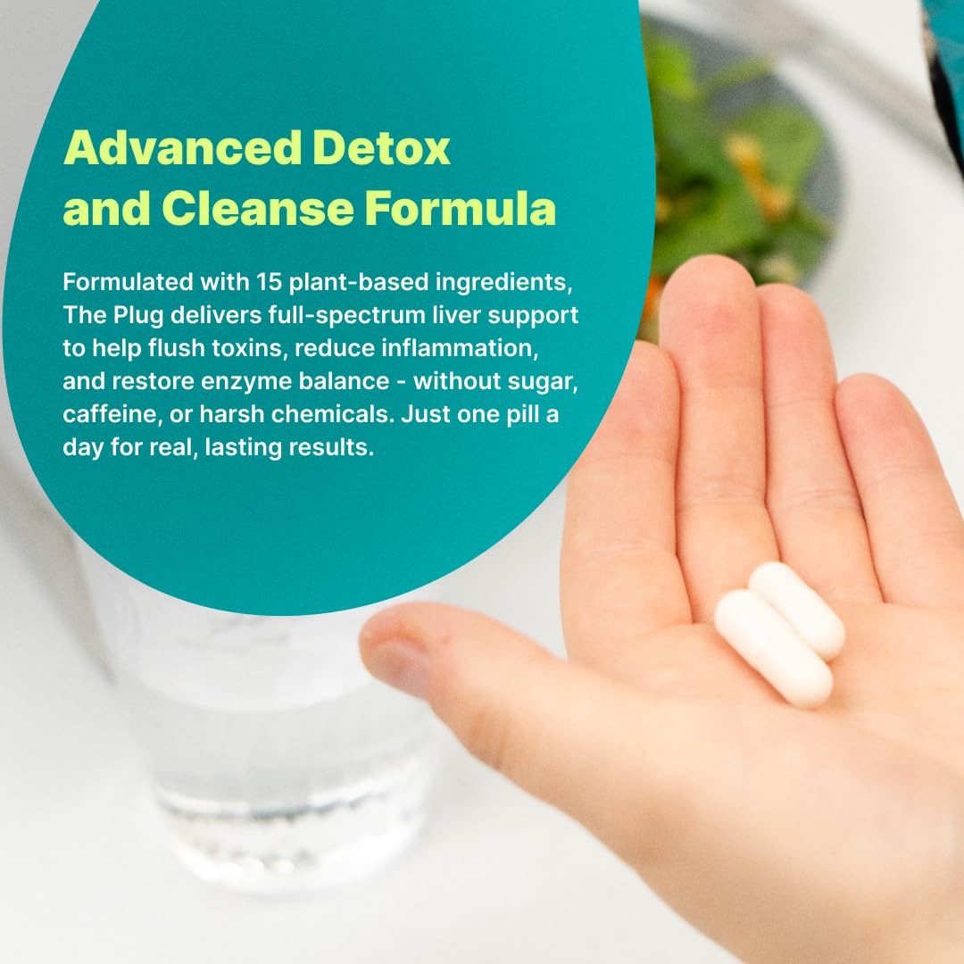 The Plug Liver Cleanse Detox & Repair Milk Thistle (Silymarin), Turmeric, Dandelion Root & Vitamin B– Herbal Capsules for Liver, Digestive & Immune Support – Non-GMO