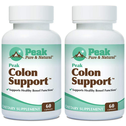 Peak Pure & Natural Colon Support - Colon Cleanse and Detox Supplement for Digestive Health - Gut Health Support with Inulin and Senna Leaf Extracts - with Fiber, Prebiotics, and Probiotics - 1 Pack