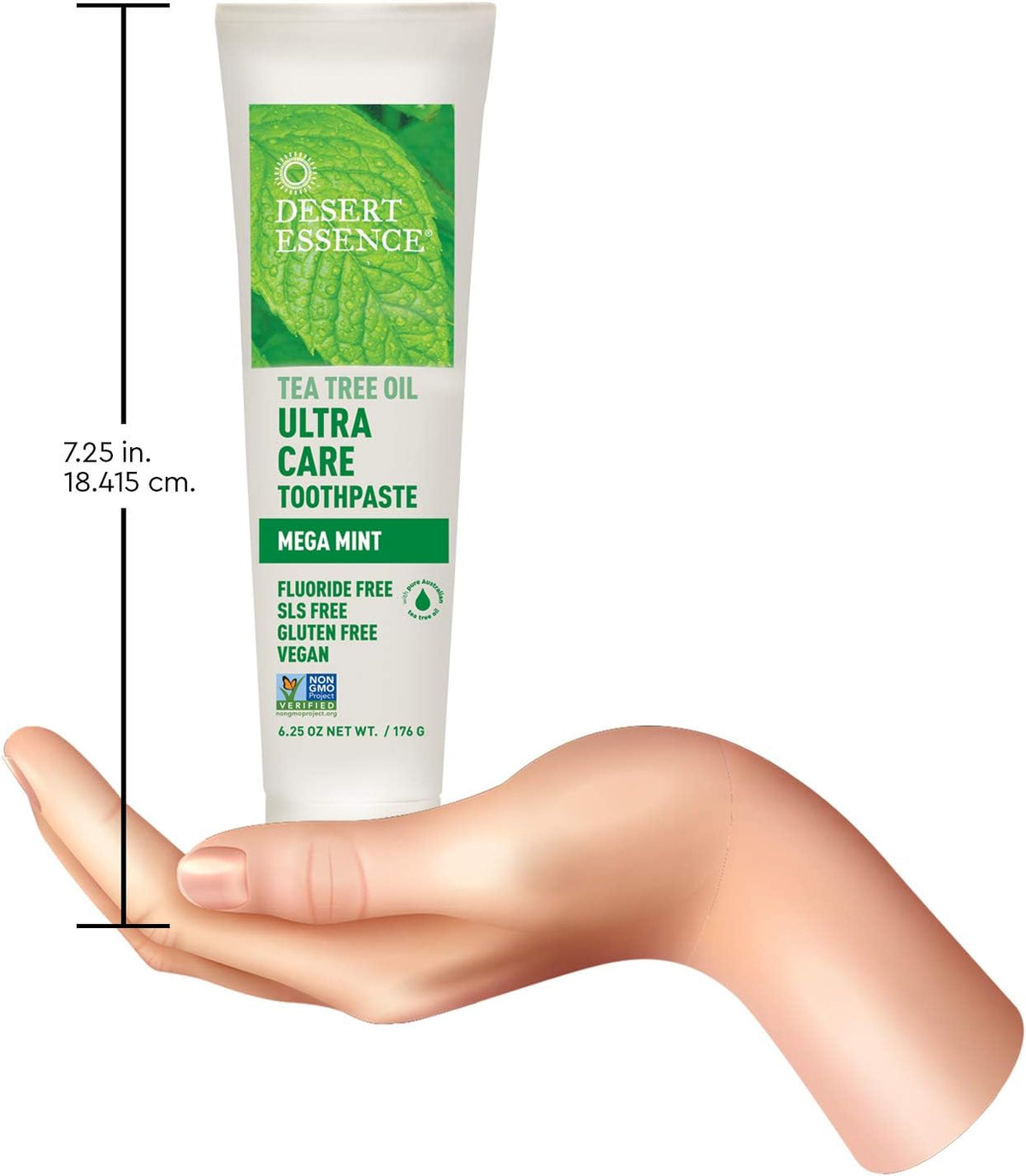 Desert Essence Ultra Care Toothpaste, Mega Mint, Fluoride Free, 6.25 oz