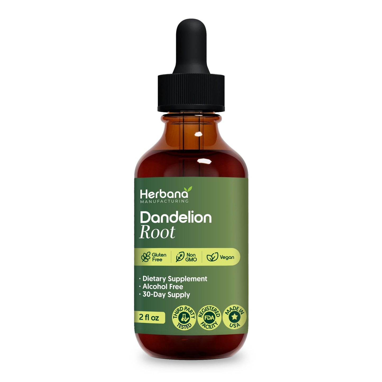 Dandelion Root 2 fl oz Liquid Extract - Natural Herbal Supplement for Cleansing, Digestive Function & Immunity - Organic Taraxacum officinale - Family Size