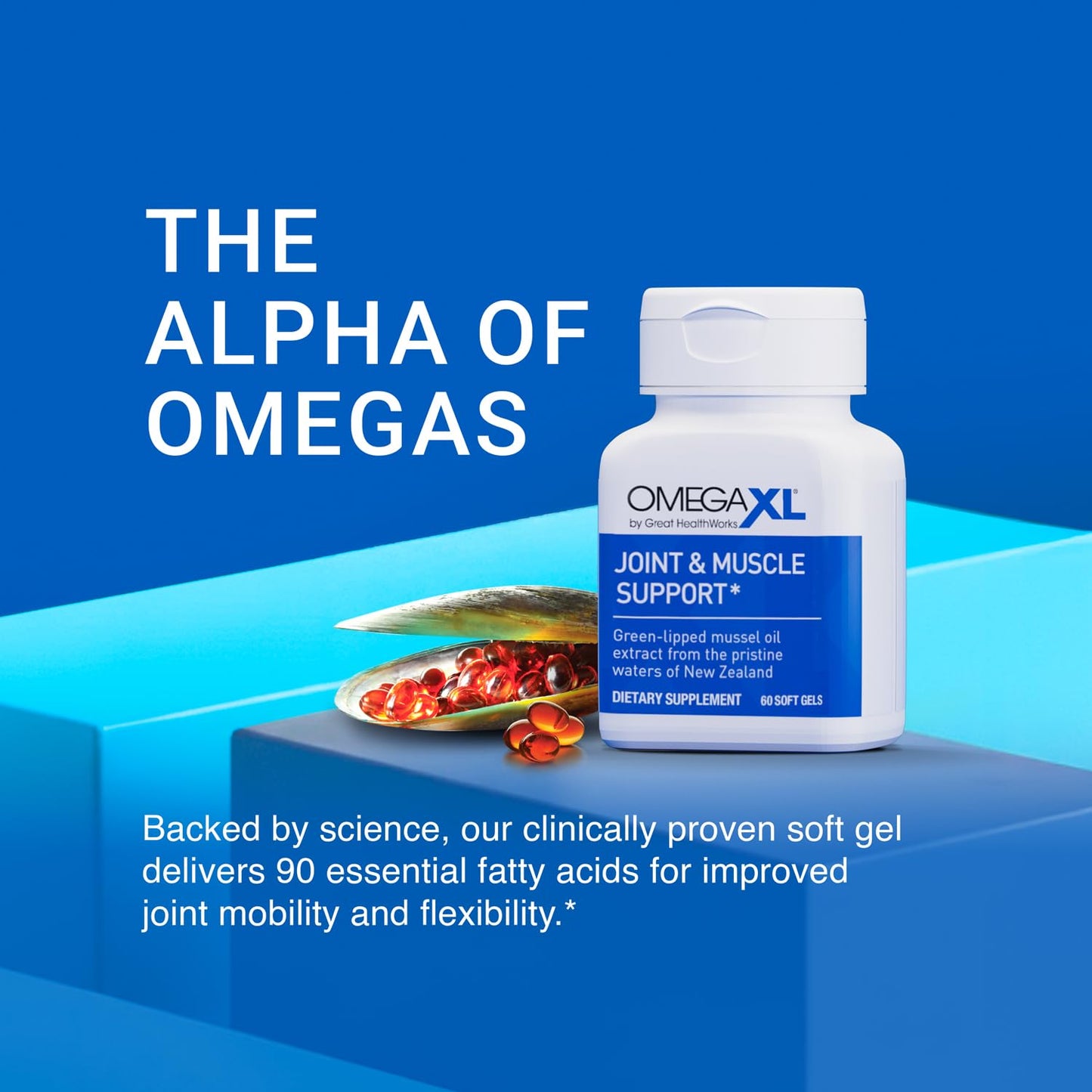 OmegaXL Joint Support Supplement - Natural Muscle Support, Green Lipped Mussel Oil, Soft Gel Pills, Drug-Free, 60 Count (2 Pack) OmegaXLBuy Supplements Australia