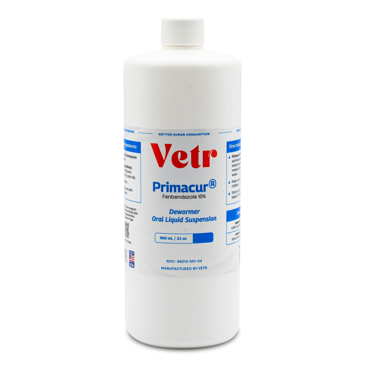 vetr Primacur Broad-Spectrum Oral Suspension Support Formula 10% Oral Suspension for Dogs and Cats - 240ML/8.1oz - Bacon Flavor