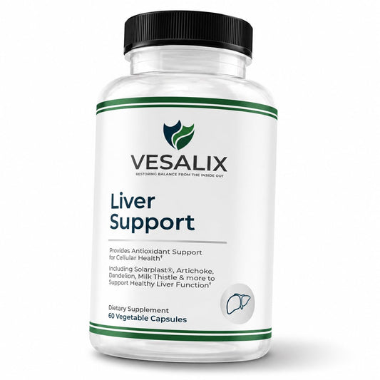 VESALIX Liver Support | 6-in-1 Liver & Digestive Support Formula | Solarplast®, Milk Thistle, Artichoke & Dandelion | Third-Party Tested