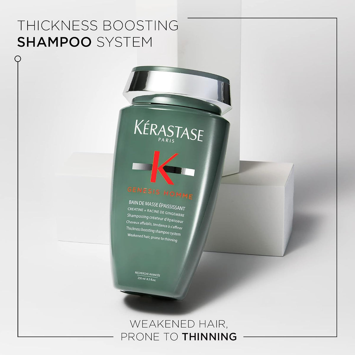 Kerastase Genesis Homme Bain De Masse Shampoo – For Men, 8.5 Fl Oz