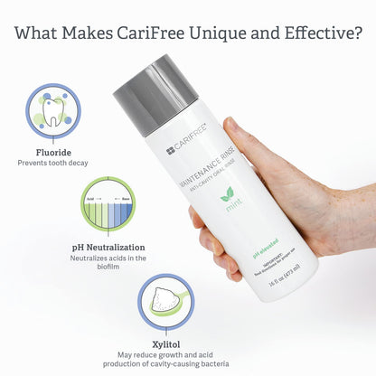 CariFree Maintenance Rinse, Mint Flavored, Anti-Cavity Fluoride Mouthwash, Dentist Recommended, Prevents Oral Decay, Freshens Breath, Alcohol-Free,