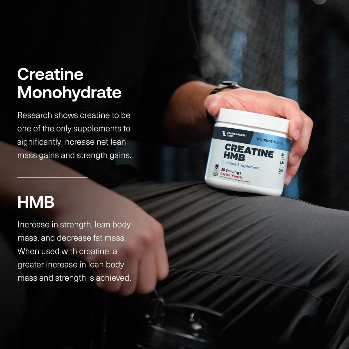 Transparent Labs Creatine HMB (30 Servings, Tropical Punch) & Creatine HMB (30 Servings, Unflavored)