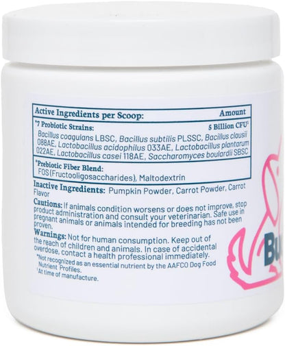 Probiotic + Prebiotic Powder for Dogs – 7 Probiotic Strains with Prebiotic FOS, Supports Gut Flora, Digestive & Immune Health, 5 Billion CFU per Scoop