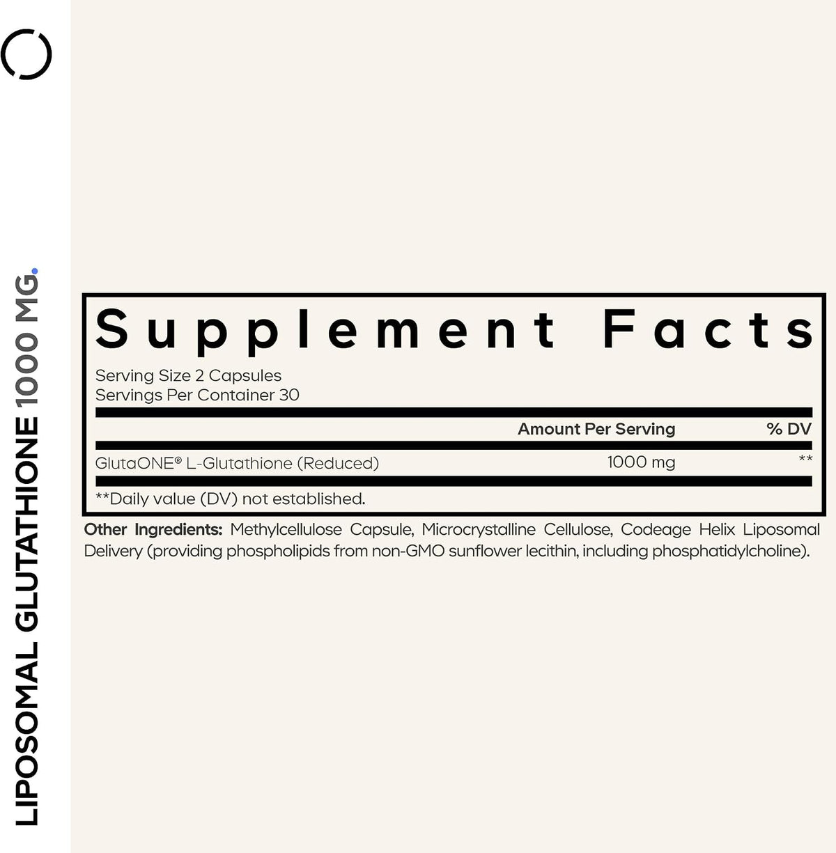 Codeage Liposomal Glutathione 1000 mg Supplement, High-Potency Reduced L-Glutathione - Liposomal Delivery - Phospholipids - Non-GMO, Gluten-Free - 60 Capsules