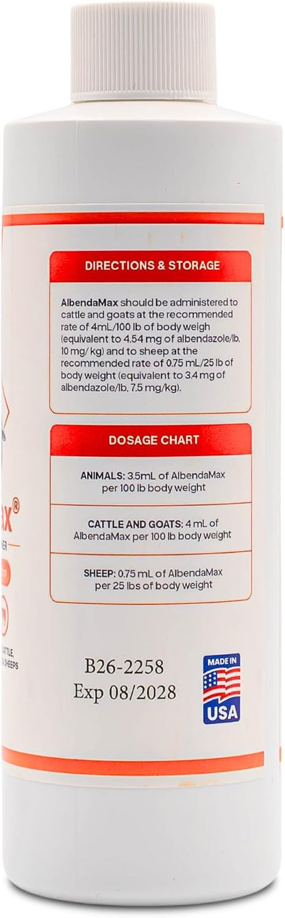 vetr AlbendaMax Oral Suspension, Liquid for Cattle, Sheep & Goats – 240 mL