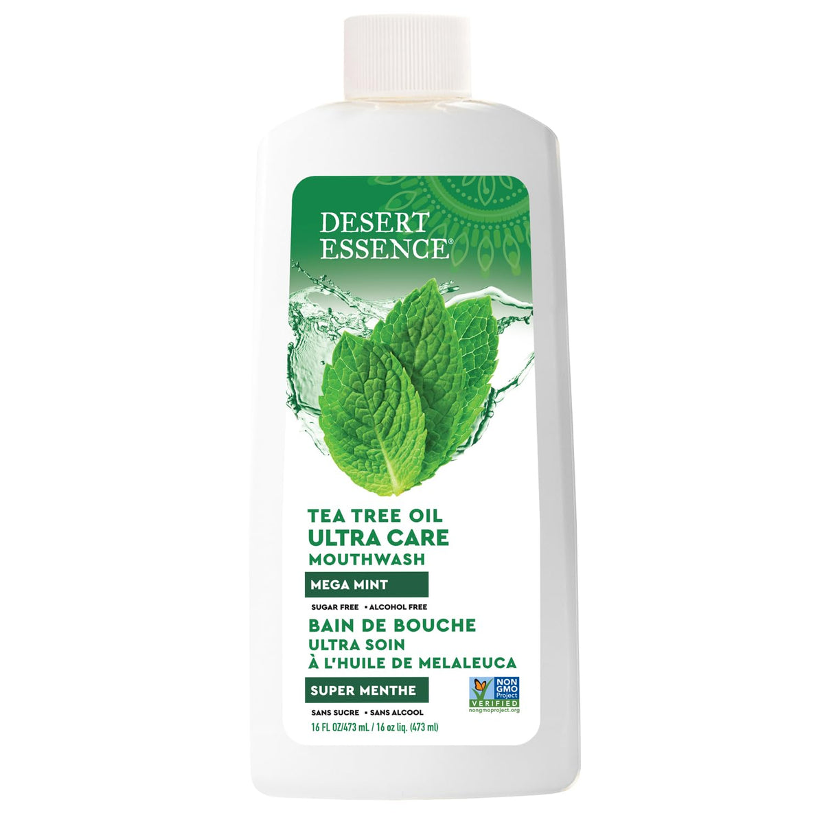 Desert Essence Tea Tree Oil Ultra Care Mouthwash, Mega Mint, 16 fl oz