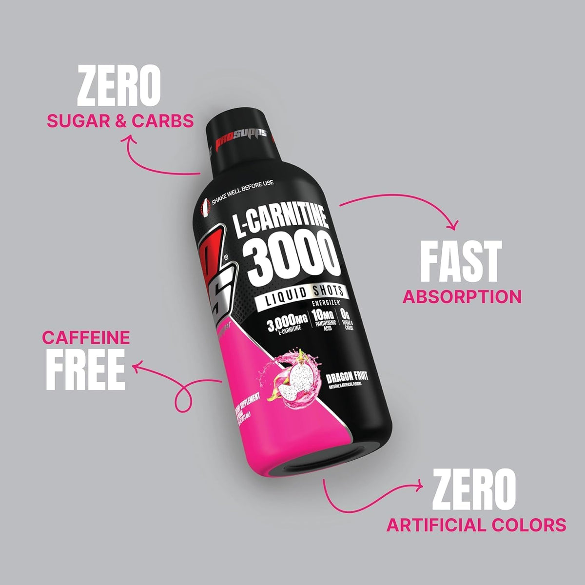 PROSUPPS L-Carnitine 3000 Stimulant Free Liquid Shots (31 Servings, Dragon Fruit) and Mr. Hyde Signature Series Pre-Workout Energy Powdered Drink (30 Servings, Pixie Dust) Bundle