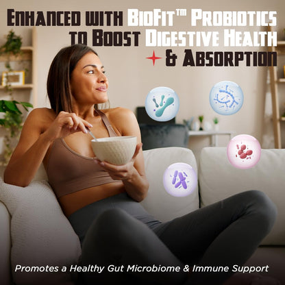 Old School Labs 5000mg Micronized Creatine Monohydrate with BioFit™ Probiotic - No Bloat Post-Recovery for Men & Women Supports Muscle Growth,