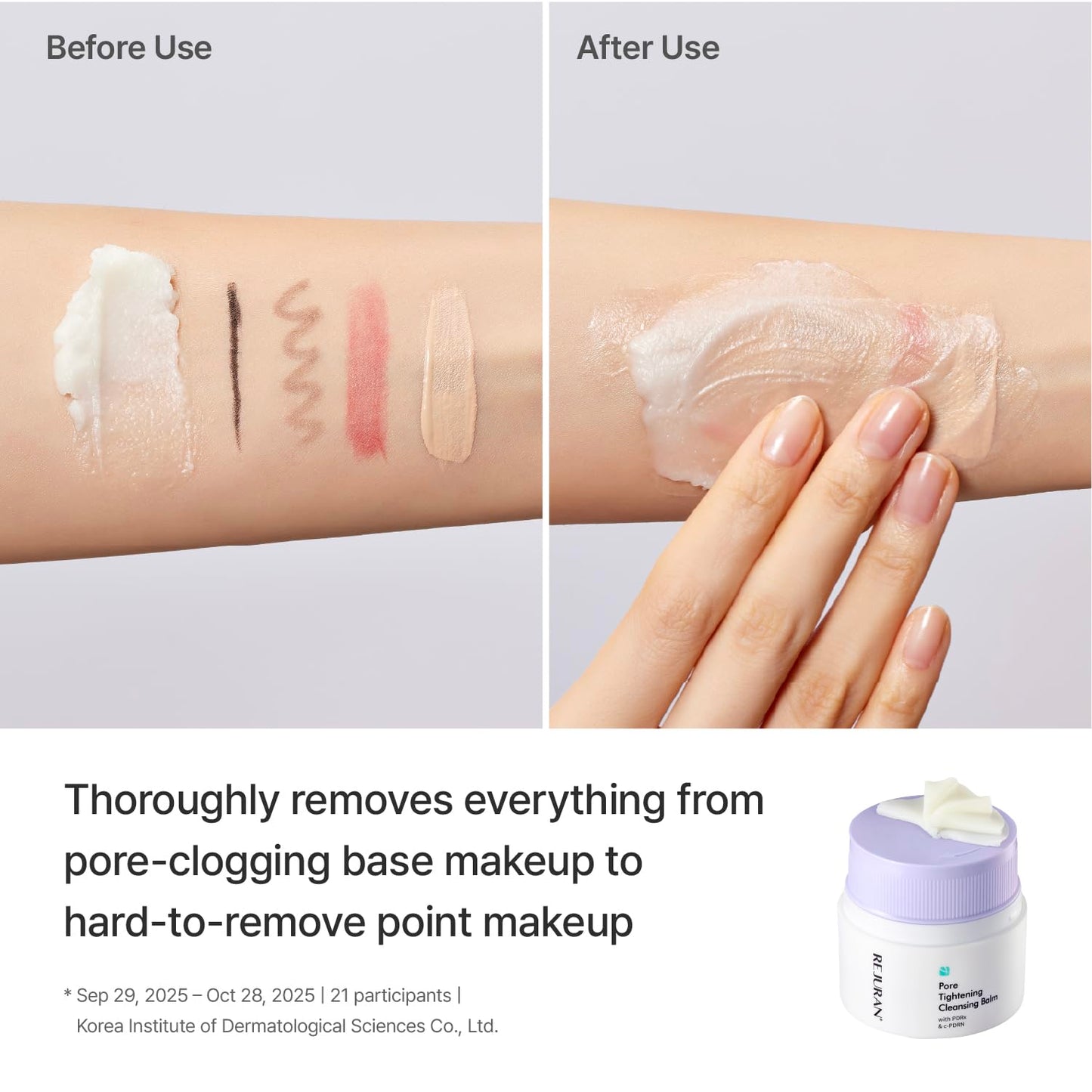 REJURAN® Pore Tightening Cleansing Balm with PDRx & c-PDRN 50ml – Deep Makeup & Blackhead Cleanser with Salmon DNA & Tannin Complex – 3-Step Transforming Balm, Fragrance-Free