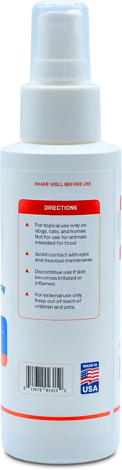 vetr Skin Relief Hydrocortisone Spray for Dogs - Topical Support for Itchy Skin and Hot Spots - 4 oz (120mL) - Vet-Formulated in USA