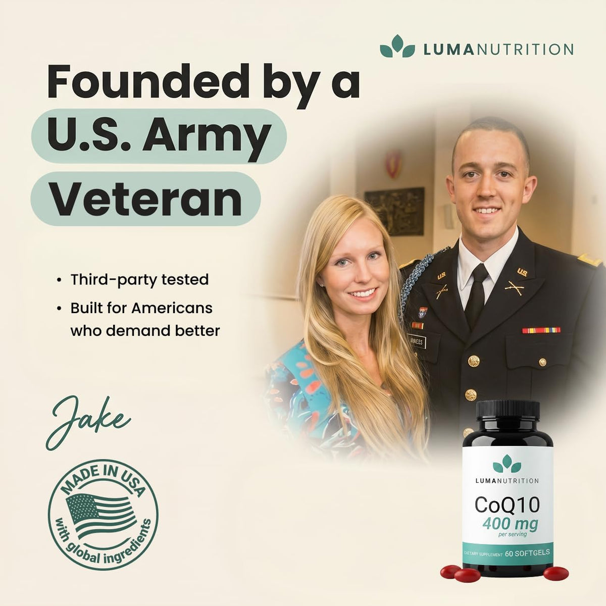 Luma Nutrition CoQ10 400mg Softgel Supplement - 60 Liquid Softgels