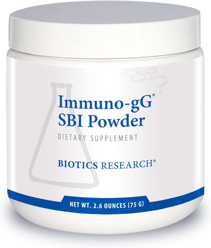 BIOTICS RESEARCH Immuno-gG SBI Powder Easy-to-Mix Powder Formula, Ultimate IgG, Complete Gut Health and Immune Support, Dairy Free, Immunoglobulin Concentrate - 2.6 Oz