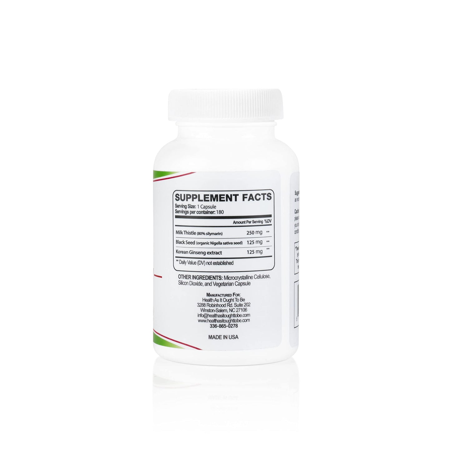 Health As It Ought To Be Liver Syn3rgy Supplement | Physician Formulated Capsules with Milk Thistle, Black Seed, Korean Ginseng | 180 Capsules