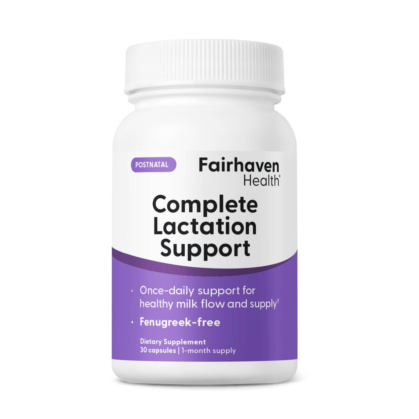 Fairhaven Health Complete Lactation Support | Support for Healthy Milk Flow | Boost Milk Supply | Improve Breastfeeding Comfort | Gluten, Dairy, Soy Free | Non-GMO | 30 Capsules