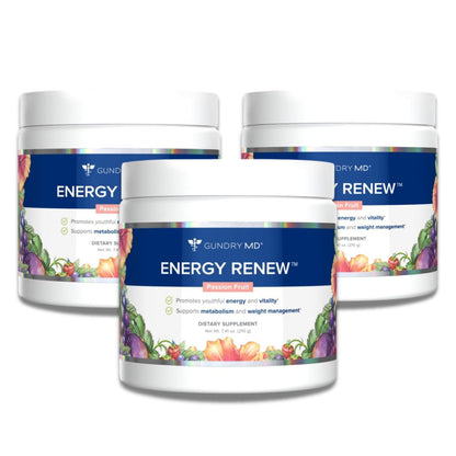 Gundry MD Energy Renew Supplement, Passion Fruit Flavor Powder, 30 Servings | Muscle Recovery, Cardiovascular Health Support, Natural Energy Booster without the Crash, Sugar & Artificial Sweetener Free
