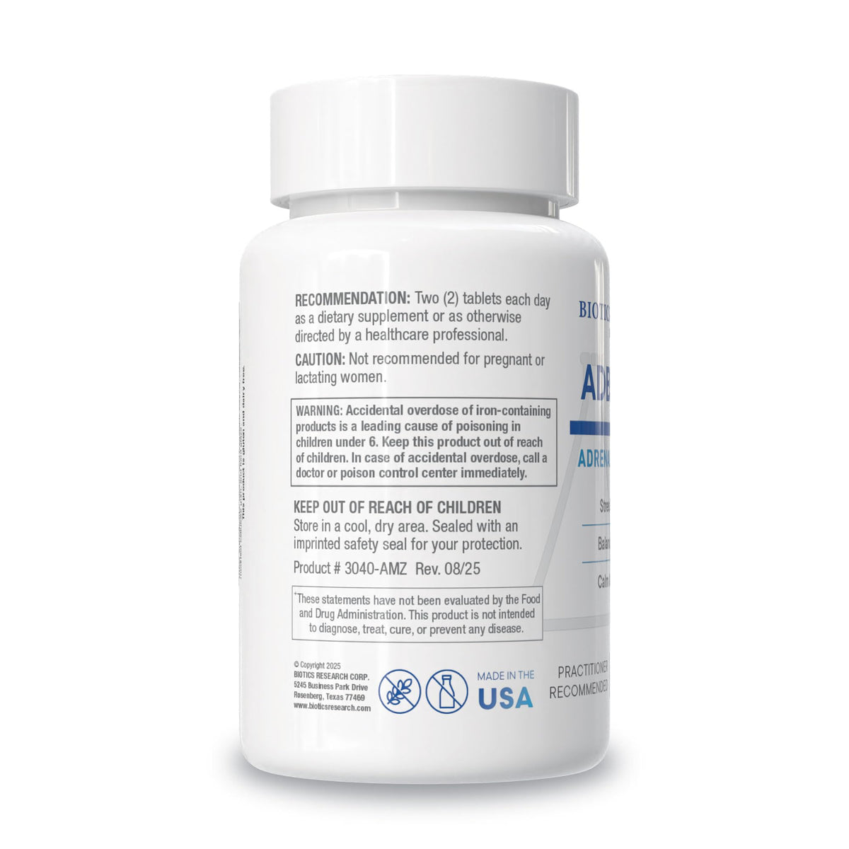BIOTICS RESEARCH ADB5-Plus Support Healthy Adrenal Gland Function, Support Cortisol Levels, Positive Response to Stress, Healthy Energy Levels 90 Tablets