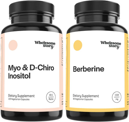 Myo & D Chiro Inositol + Berberine | Myo-Inositol & D-Chiro Inositol & Berberine Capsules Bundle Supplement | Hormonal Balance & Ovarian Health Support | Supports Metabolic Profiles | 30 Servings