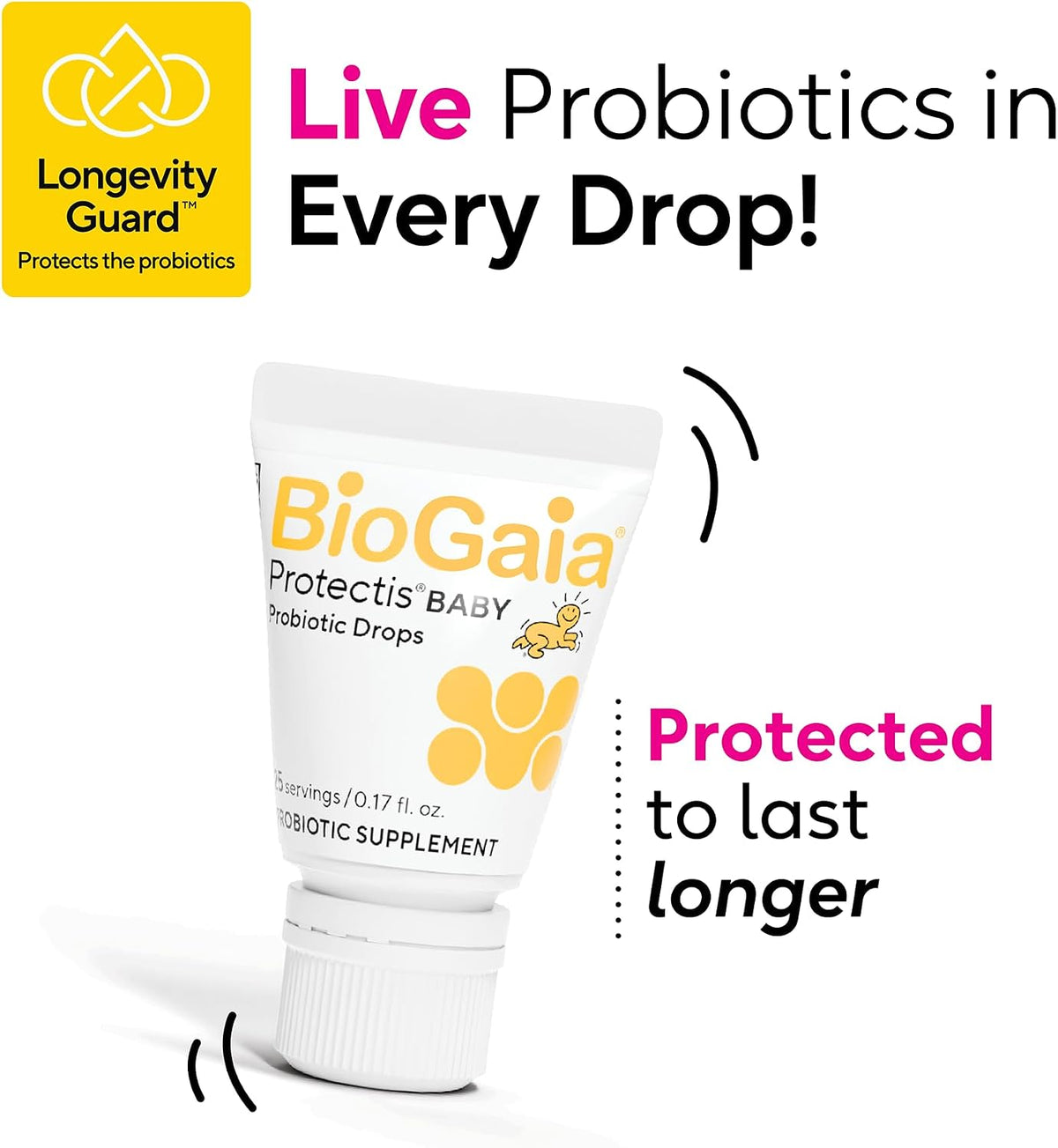 BioGaia Baby Probiotic Drops - Baby Essentials for Colic & Gas Relief, Safe for Newborns, Reduces Crying, Fussing, Colic, Gas, Spit-ups and Constipation, No allergens, Dairy, Soy, Gluten, or Sugar
