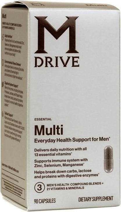 Mdrive Elite Multi - Natural Energy, Strength, Stress Relief, Lean Muscle, Immune Health Support from Zinc, Selenium, Manganese & Vitamin D, Enzymes for Digestive Support