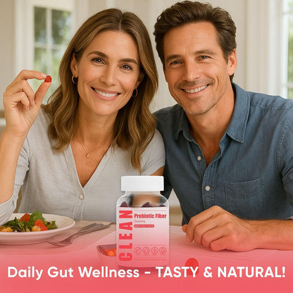 6525080 Clean Prebiotic Fiber Gummy, Clean Fiber Gummies for Men, Men Prebiotic Supplement for Digestive Gut Health, Non-GMO, 60 Gummies - dailyvitalstore