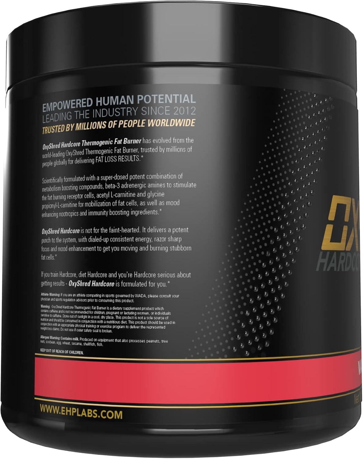 EHP Labs OxyShred Hardcore Super Dosed Pre Workout Powder - Preworkout Powder with L Glutamine & Acetyl L Carnitine, Energy Boost Drink - 275mg of Caffeine - Watermelon Candy, 40 Servings