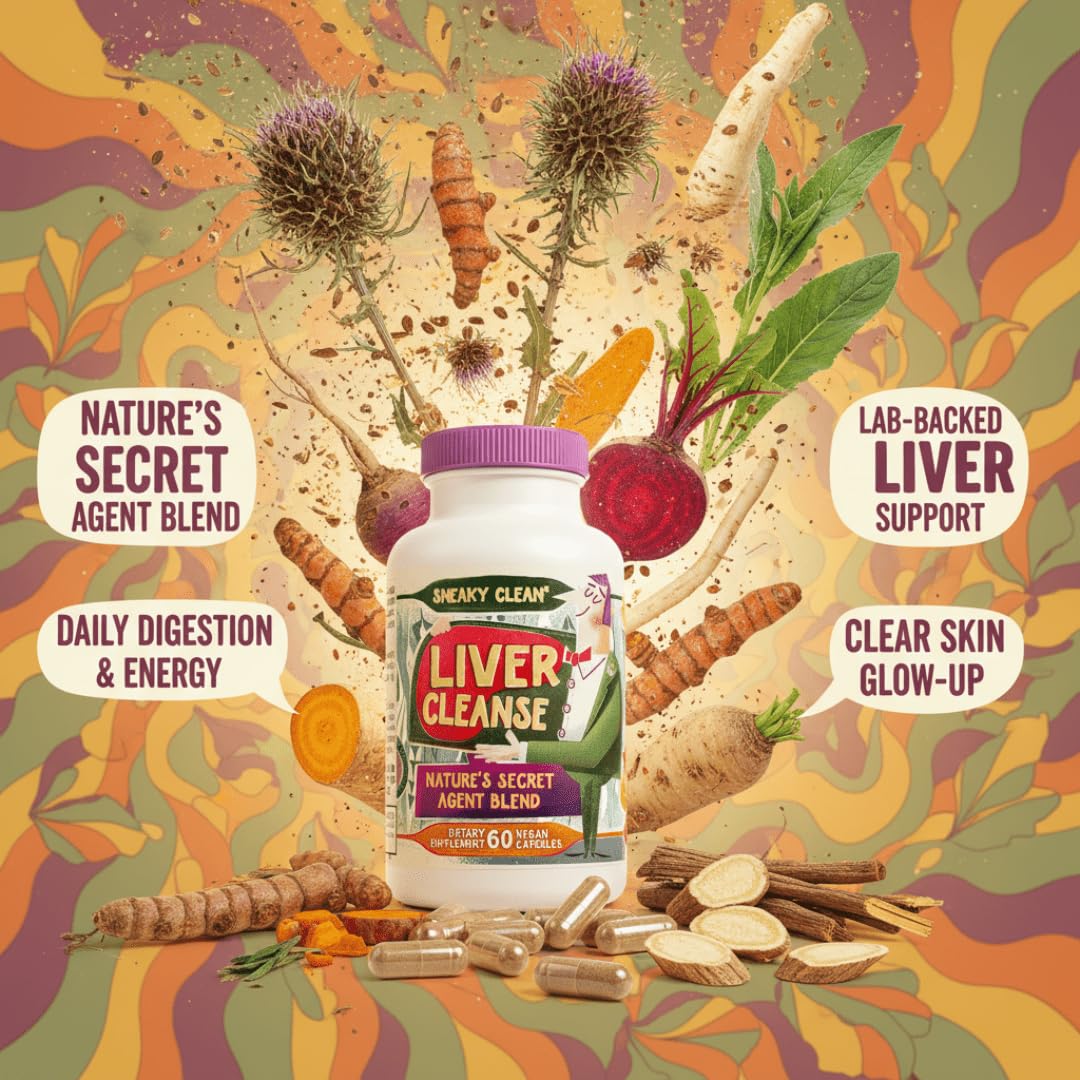 Hippie Farms Liver Cleanse Support Supplement w Organic Milk Thistle - Nature's Secret Agent Blend - 60 Vegan Capsules