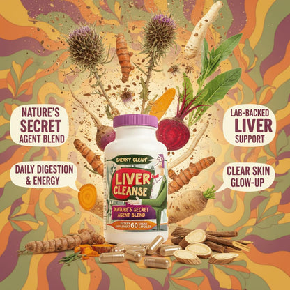 Hippie Farms Liver Cleanse Support Supplement w Organic Milk Thistle - Nature's Secret Agent Blend - 60 Vegan Capsules