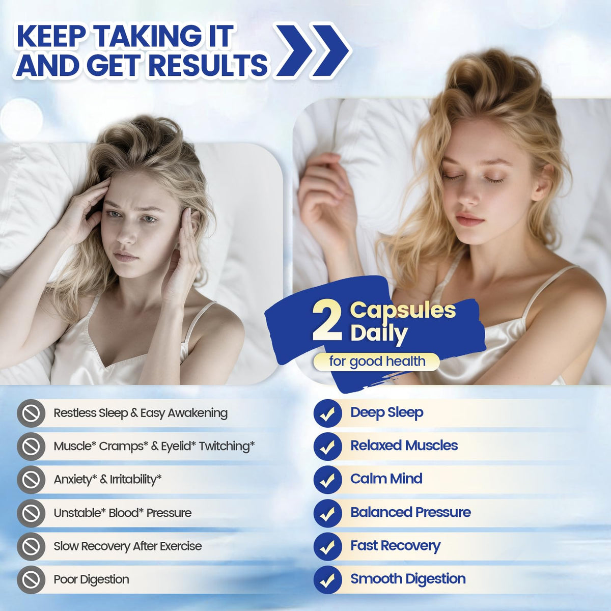 8 Magnesium Complex for Women, Maximum Absorption* 1000mg Formula – Supports Healthy Muscles, Bones, Nerves & Overall Body Functions, Premium Non-GMO Supplement, 90 Capsules
