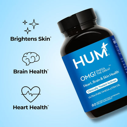 HUM OMG! Omega The Great Fish Oil, DHA, EPA & Vitamin E, 60 Count
