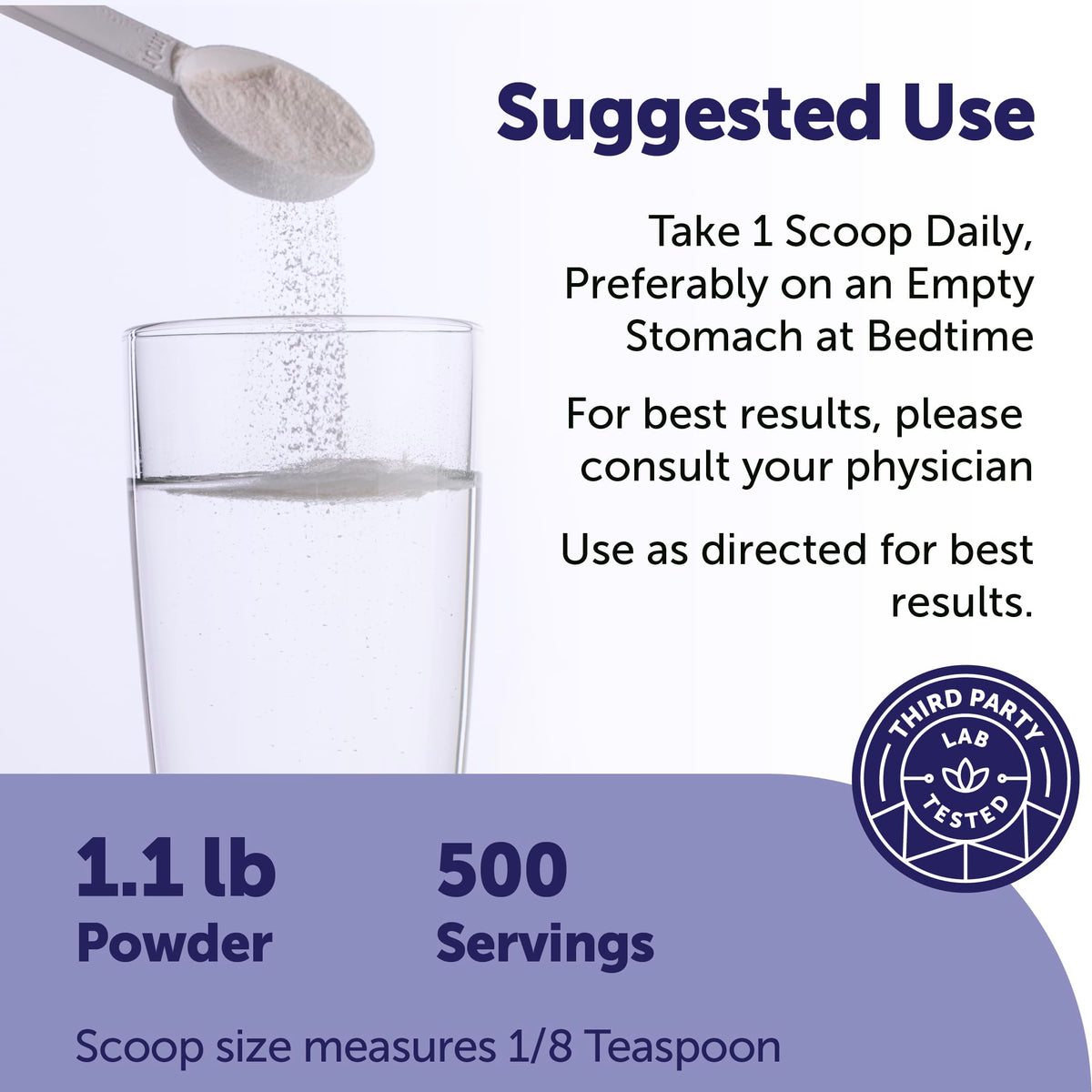 Micro Ingredients Glycine Powder, 1KG (2.2 Pounds), Glycine 1000mg Per Serving, Water Soluble and Product of USA