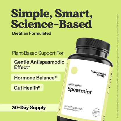 Spearmint + Zinc, Magnesium & VIT B6 | Organic Spearmint Capsules + Zinc Picolinate Magnesium Glycinate & Vitamin B6 Bundle Supplement | Supports Hormones, Fertility & Digestion | 30 & 120 Day Supply