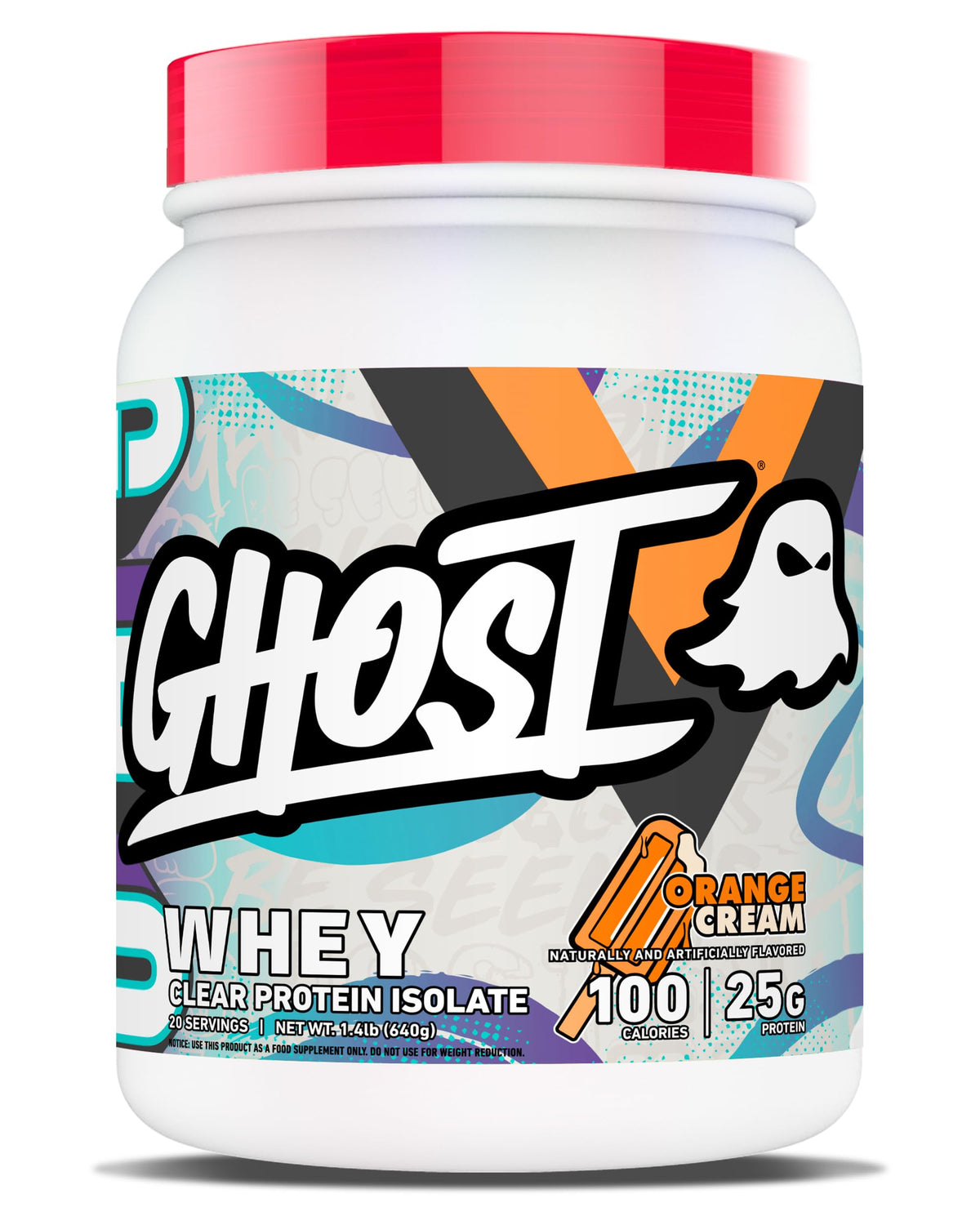 GHOST Clear Whey Isolate Protein Powder, Blue Raspberry - 1.4 LB Tub, 25G of Whey Protein - Post Workout Drink for Muscle Gain & Recovery – Sugar Free, Soy Free & Zero Fat, 20 Servings