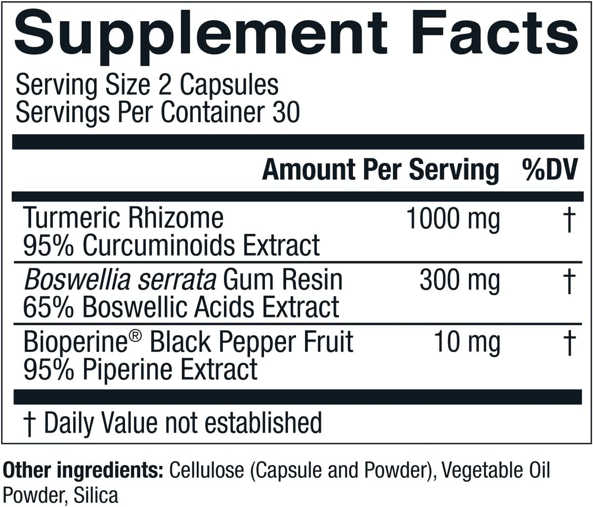 Live Conscious CurcuWell - Curcumin and Boswellia Blend | Maximum Strength Joint, Body and Cognitive Support - 60 Day Supply (2-Pack)