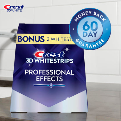 Crest 3D Whitestrips Professional Effects – Teeth Whitening Kit, 22 Treatments (20 + 2 Bonus), Each with 1 Upper/1Lower, 44 Strips