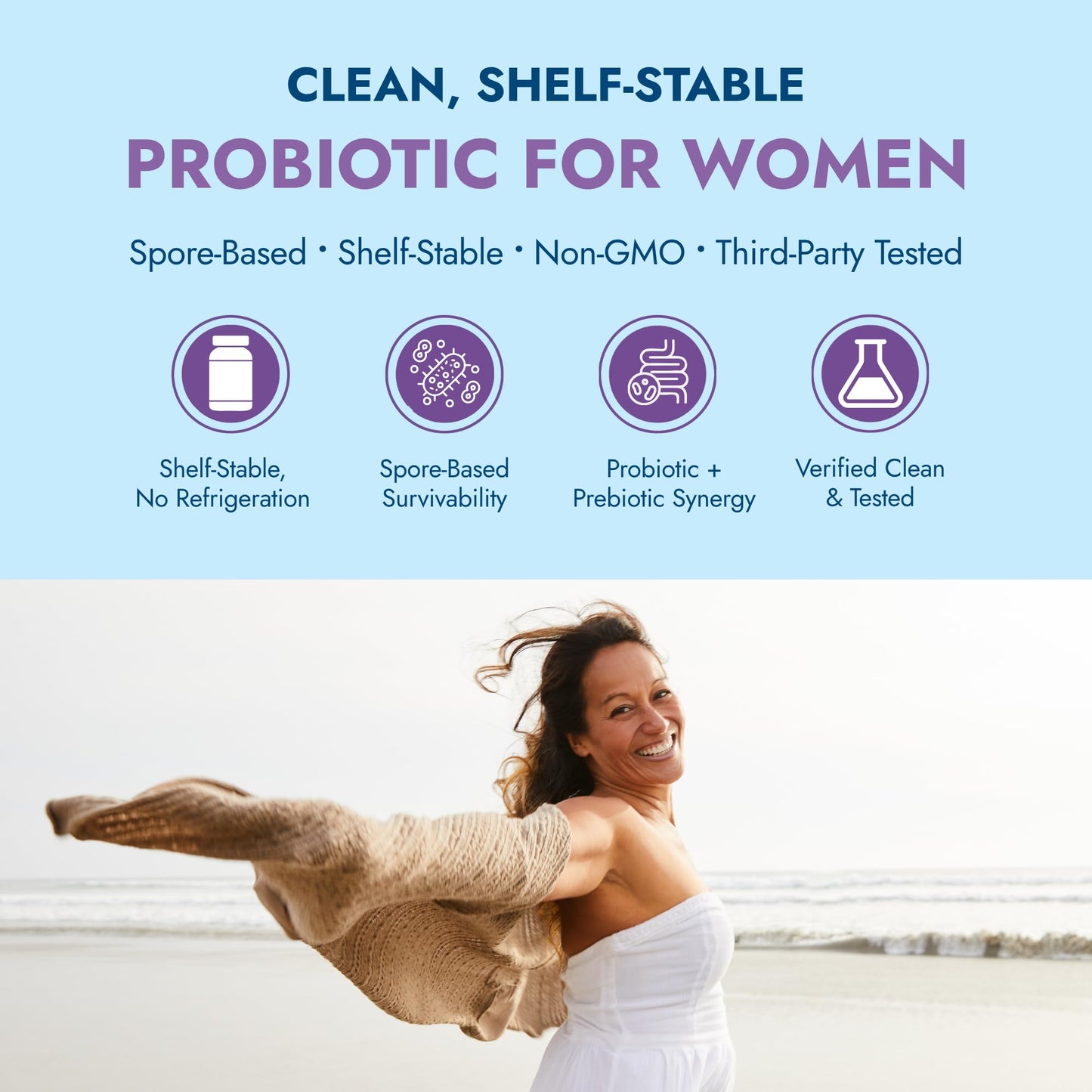 Rootganic Total Fem Biome Guard Pre+Probiotics for Women - Spore-Based Women's Probiotic with Prebiotics for Superior Vaginal Health Supplement and Gut Support - 45 Servings