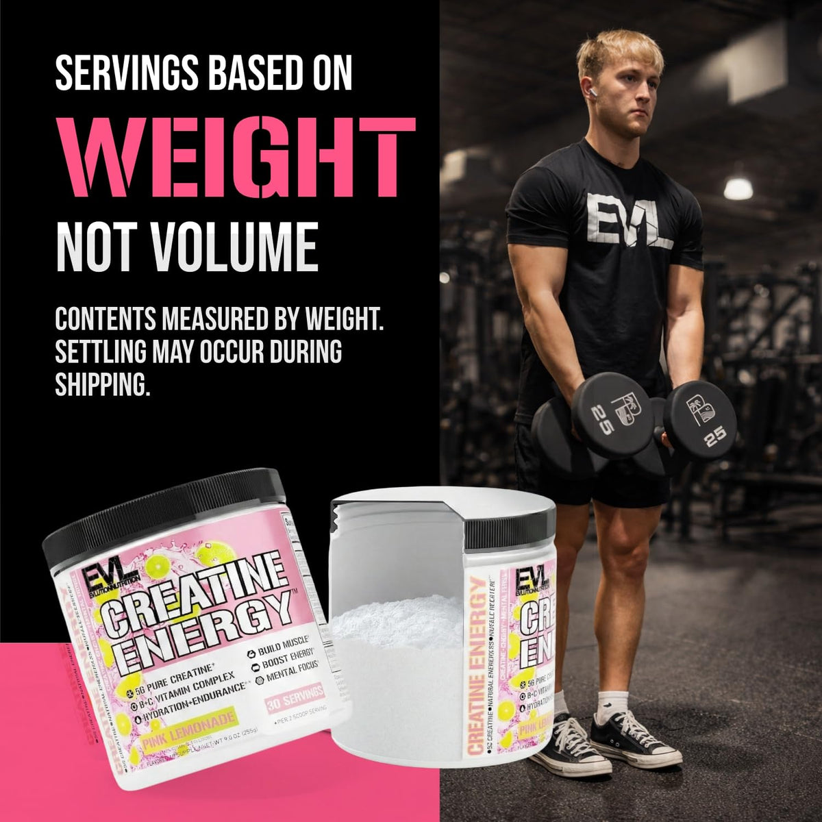 Evlution Nutrition Creatine 5000 - Supports Faster Recovery Lean Muscle Growth & Performance - Pre & Post Workout Powder - 5000mg Pure Creatine Monohydrate Per Serving - 60 Servings - Unflavored