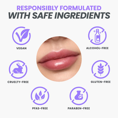Wonderskin Lip Oil Rehab Serum - Tinted Lip Oil, Hydrating, Moisturizing, and Non-Sticky Deep Red Tint Serum for Dry Lips (Honey)