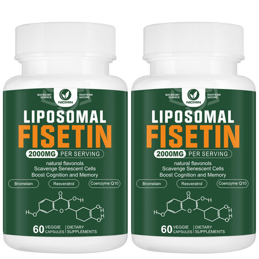 Liposomal Fisetin Supplement, 2000MG, 98% Pure Fisetin Polyphenols Antioxidants, with Quercetin, TMG and Resveratrol, for Healthy Aging, Cognitive Support, 120 Capsules NICMINBuy Supplements Australia